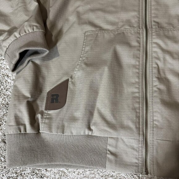 Wrangler Jacket Mens 2XL Dark Khaki Hooded Ripstop Zip YKK Workwear 3W177DK - Picture 2 of 10